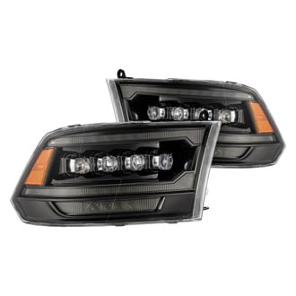 AlphaRex® - NOVA-Series Driver and Passenger Side Alpha-Black Projector LED Headlights with Sequential LED DRL
