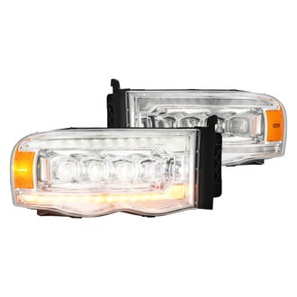 AlphaRex® - NOVA-Series Driver and Passenger Side Chrome Projector LED Headlights with Sequential DRL