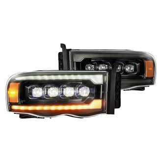 AlphaRex® - NOVA-Series Driver and Passenger Side Alpha-Black Projector LED Headlights with Sequential DRL
