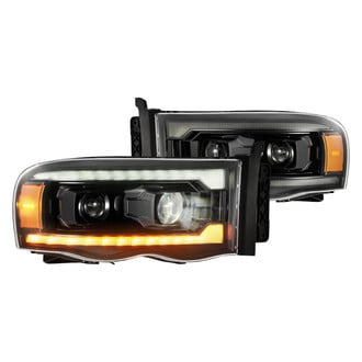 AlphaRex® - PRO-Series Driver and Passenger Side Alpha-Black Projector Headlights with Sequential LED DRL