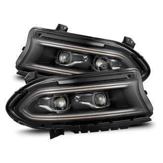 AlphaRex® - LUXX-Series Driver and Passenger Side Black Sequential DRL Bar Projector LED Headlights