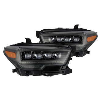 AlphaRex® - NOVA-Series Driver and Passenger Side Mid-Night Black Sequential DRL Bar Projector LED Headlights