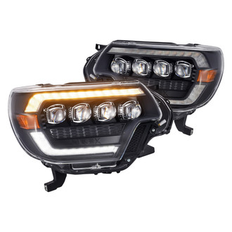 AlphaRex® - NOVA-Series Driver and Passenger Side Black Sequential DRL Bar Projector LED Headlights