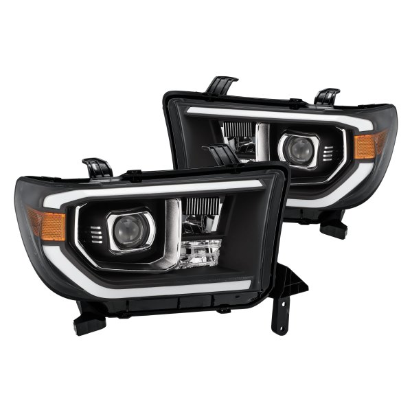 AlphaRex® - Luxx-Series Black DRL Bar Projector LED Headlights, Toyota Tundra