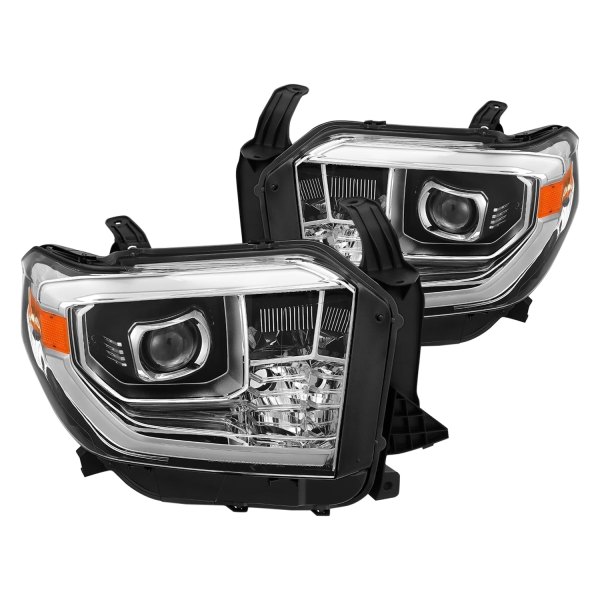 AlphaRex® - PRO-Series Black/Chrome LED DRL Bar Projector Headlights, Toyota Tundra