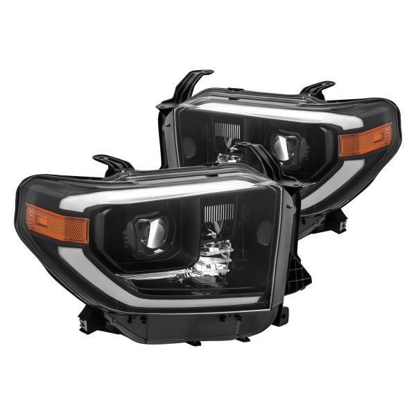 AlphaRex® - Luxx-Series Alpha-Black DRL Bar Projector LED Headlights, Toyota Tundra