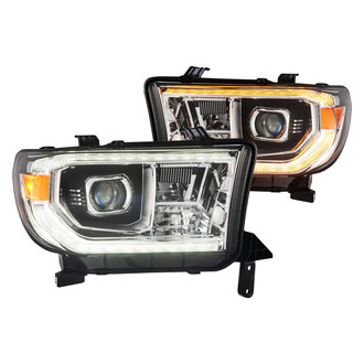 AlphaRex® - LUXX-Series G2 Driver and Passenger Side Black/Chrome Projector LED Headlights with Sequential DRL