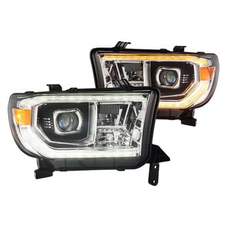AlphaRex® - PRO-Series G2 Driver and Passenger Side Black/Chrome Projector Headlights with Switchback LED DRL