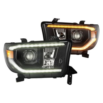 AlphaRex® - PRO-Series G2 Driver and Passenger Side Alpha-Black Projector Headlights with Switchback LED DRL