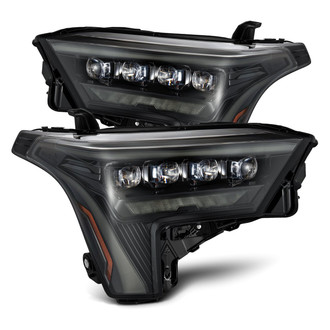 AlphaRex® - NOVA-Series Driver and Passenger Side Alpha-Black DRL Bar Projector LED Headlights with Sequential White DRL