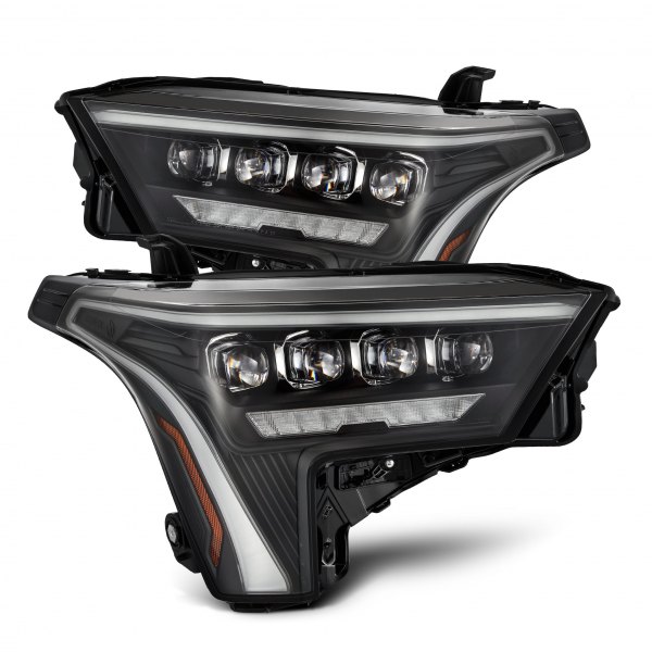 AlphaRex® - NOVA-Series Black DRL Bar Projector LED Headlights with Sequential White DRL