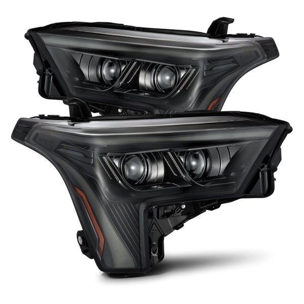 AlphaRex® - LUXX-Series Alpha-Black DRL Bar Projector LED Headlights with Sequential White DRL