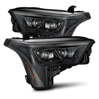 AlphaRex® - LUXX-Series Driver and Passenger Side Alpha-Black DRL Bar Projector LED Headlights with Sequential Amber DRL