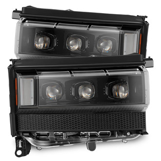 AlphaRex® - NOVA-Series Driver and Passenger Side Alpha-Black Sequential DRL Bar Projector LED Headlights with Sequential Turn Signal