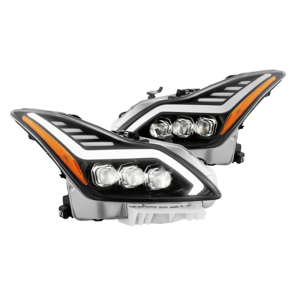 AlphaRex® - NOVA-Series Black DRL Bar Projector LED Headlights with Sequential Turn Signal