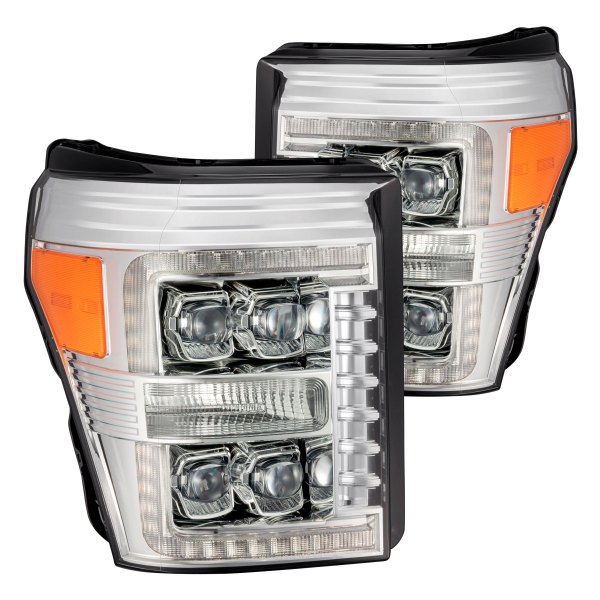 AlphaRex® - NOVA-Series Chrome DRL Bar Projector LED Headlights with DRL and Sequential Turn Signal