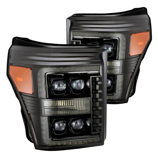 AlphaRex® - NOVA-Series Mid-Night Black DRL Bar Projector LED Headlights with DRL and Sequential Turn Signal