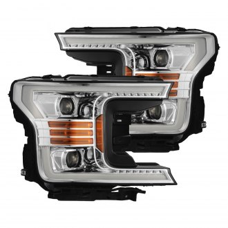 AlphaRex® - PRO-Series Driver and Passenger Side Chrome Sequential LED Light Tube Projector Headlights