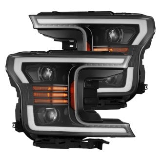 AlphaRex® - PRO-Series Driver and Passenger Side Jet Black Sequential LED Light Tube Projector Headlights