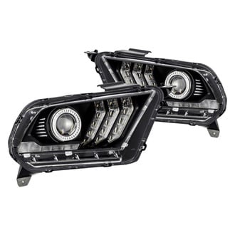 AlphaRex® - LUXX-Series Driver and Passenger Side Black Sequential DRL Bar Projector LED Headlights