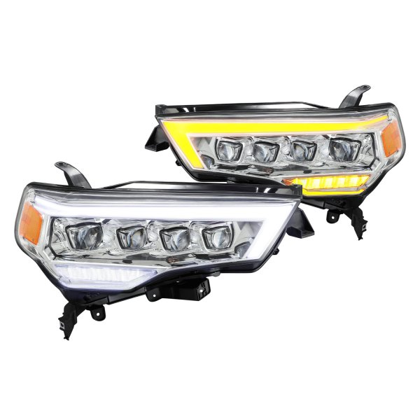 AlphaRex® - NOVA-Series Chrome Sequential DRL Bar Projector LED Headlights, Toyota 4Runner