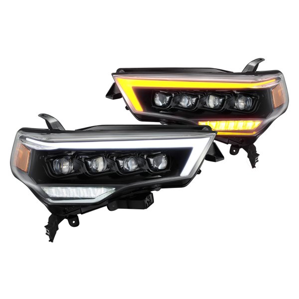 AlphaRex® - NOVA-Series Mid-Night Black Sequential DRL Bar Projector LED Headlights, Toyota 4Runner