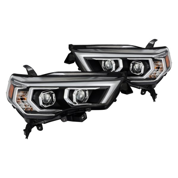 AlphaRex® - PRO-Series Black Sequential LED DRL Bar Projector Headlights, Toyota 4Runner