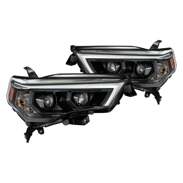 AlphaRex® - PRO-Series Mid-Night Black Sequential LED DRL Bar Projector Headlights, Toyota 4Runner