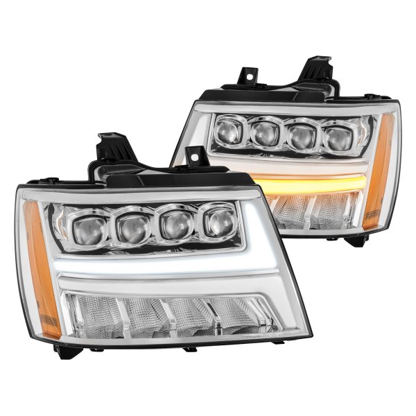 AlphaRex® - NOVA-Series Chrome DRL Bar Projector LED Headlights with Sequential Turn Signal