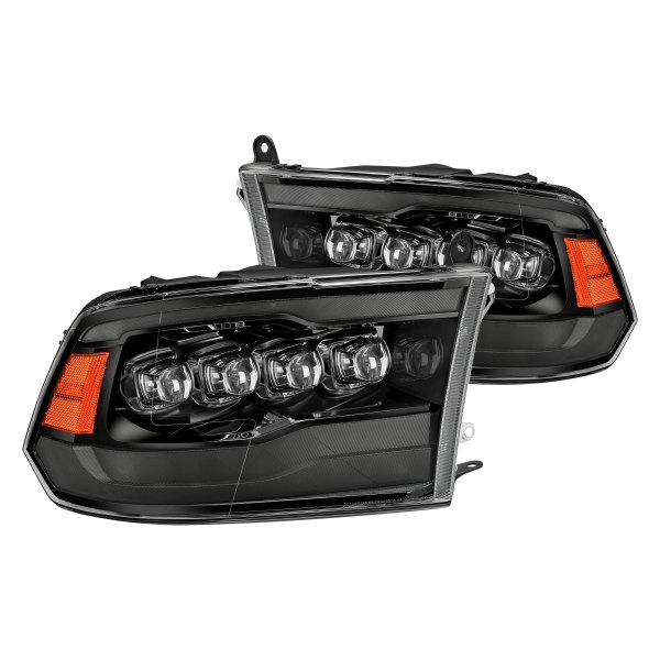 AlphaRex® - NOVA-Series Mid-Night Black DRL Bar Projector LED Headlights, Dodge Ram