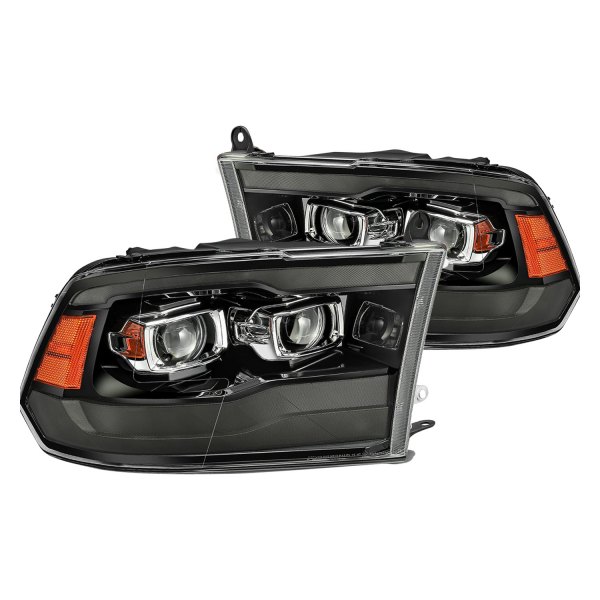 AlphaRex® - PRO-Series G2 Jet Black DRL Bar Projector Headlights with Sequential LED Turn Signal, Dodge Ram