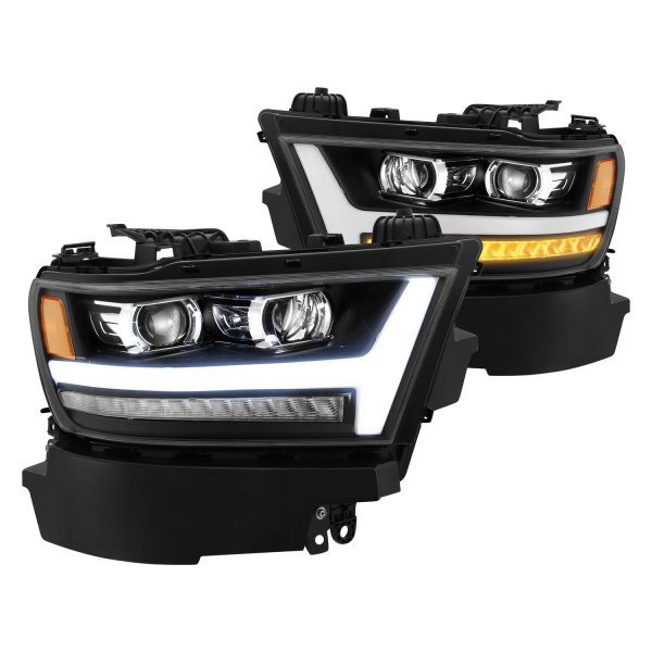 AlphaRex® - PRO-Series Black LED DRL Bar Projector Headlights with Sequential Turn Signal