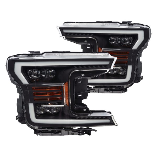 AlphaRex® - NOVA-Series Black Sequential DRL Bar Projector LED Headlights, Ford F-150