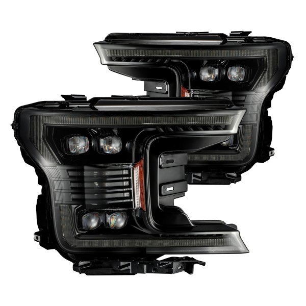 AlphaRex® - NOVA-Series Mid-Night Black Sequential DRL Bar Projector LED Headlights, Ford F-150