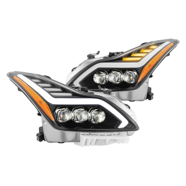 AlphaRex® - NOVA-Series Jet Black DRL Bar Projector LED Headlights with Four-Bar Trun Signal