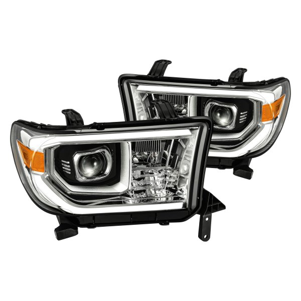 AlphaRex® - PRO-Series Chrome DRL Bar Projector LED Headlights, Toyota Tundra