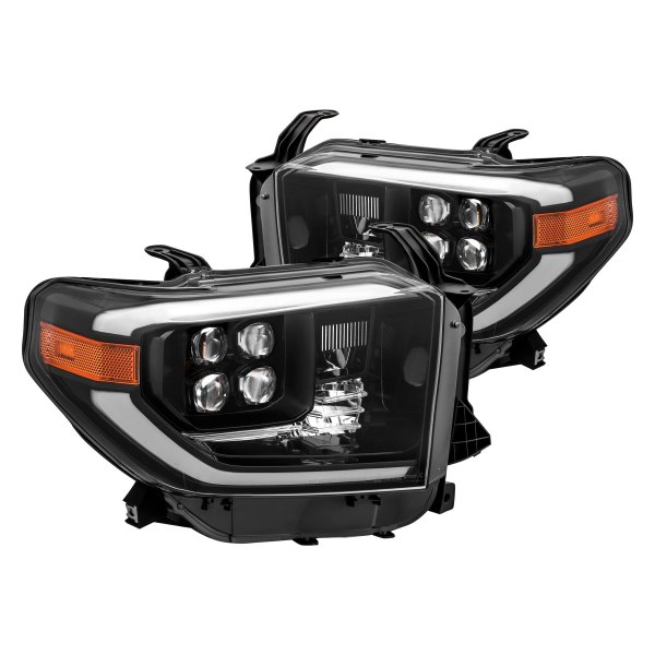AlphaRex® - NOVA-Series Mid-Night Black Sequential DRL Bar Projector LED Headlights, Toyota Tundra