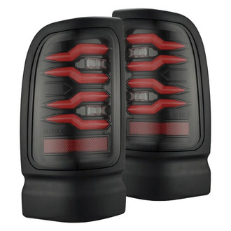 AlphaRex® - LUXX-Series Driver and Passenger Side Black/Smoke Sequential Fiber Optic LED Tail Lights