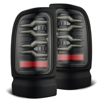 AlphaRex® - LUXX-Series Driver and Passenger Side Alpha-Black Sequential Fiber Optic LED Tail Lights