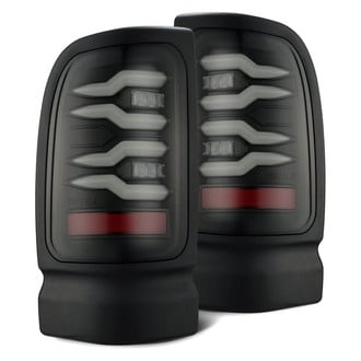 AlphaRex® - LUXX-Series Driver and Passenger Side Black/Smoke Sequential Fiber Optic LED Tail Lights