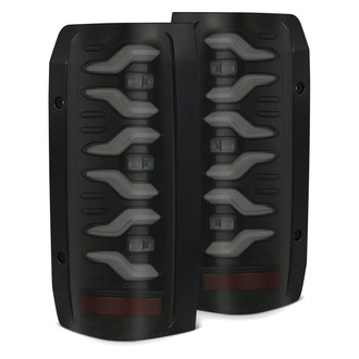AlphaRex® - LUXX-Series Driver and Passenger Side Alpha-Black/Smoke Sequential Fiber Optic LED Tail Lights
