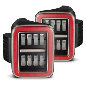 AlphaRex® - NOVA-Series Prismatic Driver and Passenger Side Alpha-Black Sequential Fiber Optic LED Tail Lights