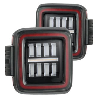 AlphaRex® - NOVA-Series Prismatic Driver and Passenger Side Black/Smoke Sequential Fiber Optic LED Tail Lights
