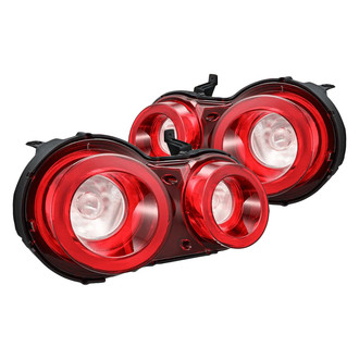 AlphaRex® - NOVA-Series Prismatic Driver and Passenger Side Black/Red Fiber Optic LED Tail Lights