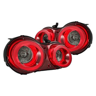 AlphaRex® - NOVA-Series Prismatic Driver and Passenger Side Black Red/Smoke Fiber Optic LED Tail Lights