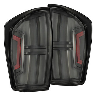 AlphaRex® - NOVA-Series Prismatic Driver and Passenger Side Black Sequential Fiber Optic LED Tail Lights