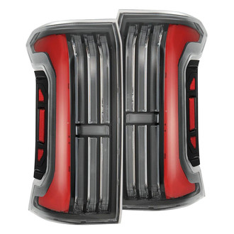 AlphaRex® - NOVA-Series Prismatic Driver and Passenger Side Black Sequential Fiber Optic LED Tail Lights