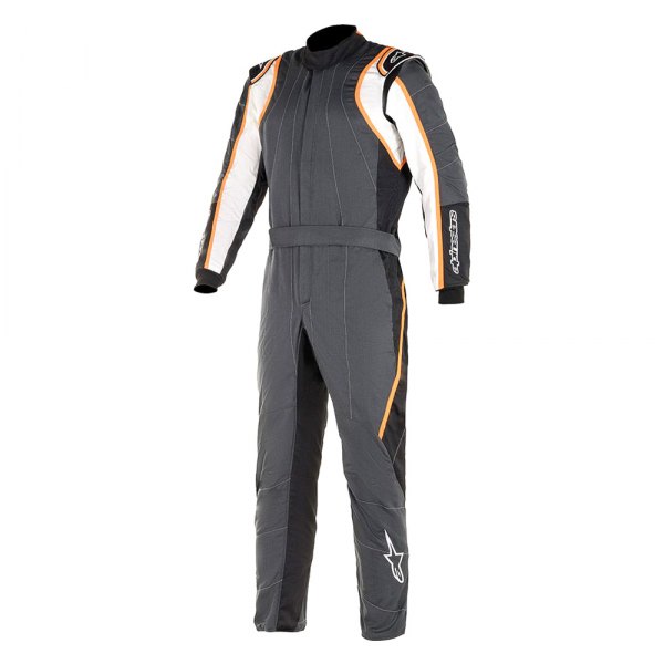 Alpinestars® - 2021 GP Race V2 Anthracite/White/Orange 48 Boot Cut Suit
