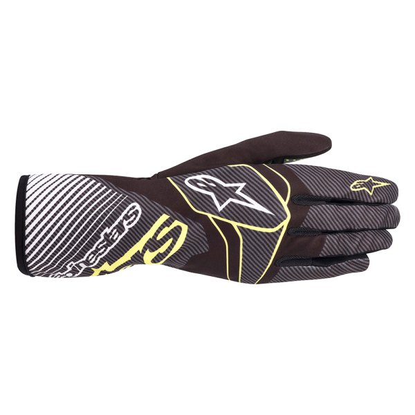 Alpinestars® - Tech-1 K Race V2 Black/Green Lime Small Carbon Gloves