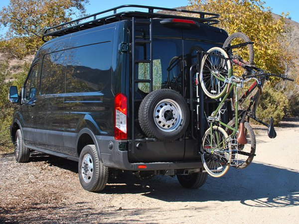 Aluminess® - Passenger Side Rear Door Base Unit with Vertical Bike Rack Kit Combo